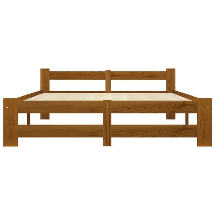 vidaXL - Bedframe - massief - grenenhout - honingbruin - 140x200 - cm