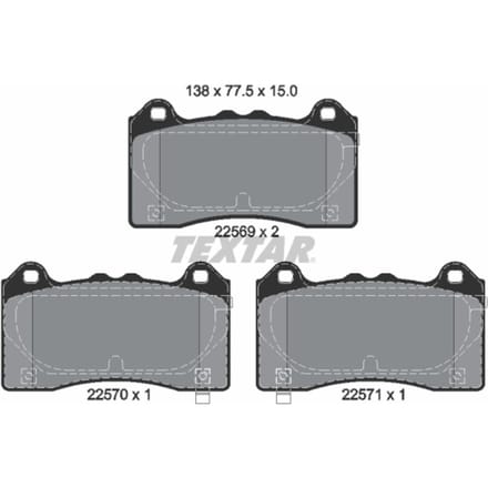 Remblokset TEXTAR 2256901, voor