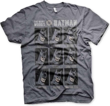 DC Comics Batman Heren Tshirt -S- The Many Moods Of Batman Grijs