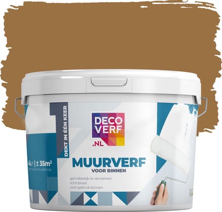 Decoverf muurverf mat karamel, 4L
