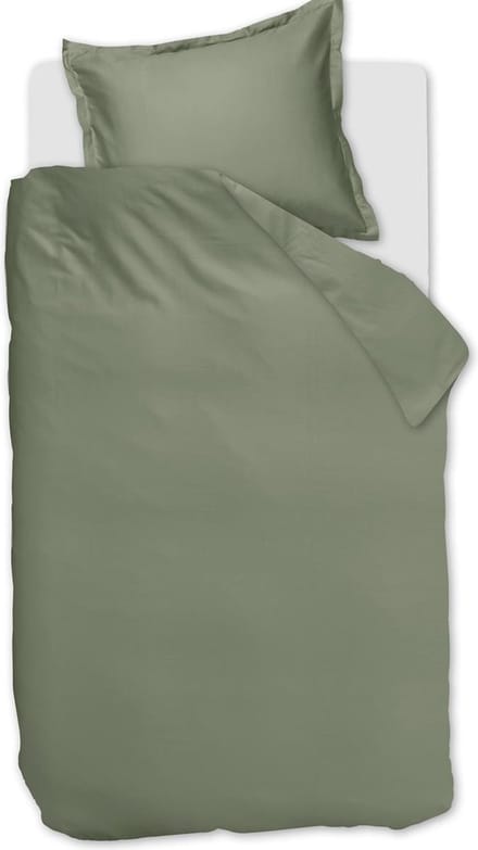 Ambiante Satin Uni dekbedovertrek - Eenpersoons - 140x200/220 - Groen
