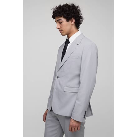 Slim Single Breasted Suit Jacket | Grey | Size 48