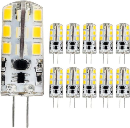 10x G4 LED Lamp 3.5W 12V Dimbaar?, Warm Wit, 24 SMD LED's, 360 Graden Straling