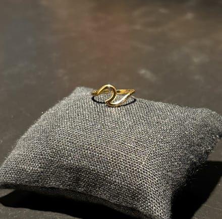 Goudkleurige No-Fade Waterproof Beach Wave Ring - Verstelbaar - 316L RVS