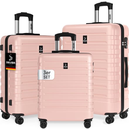 Hardshellkoffer New York - 3-delige set - pastelroze - 360° wielen - ABS