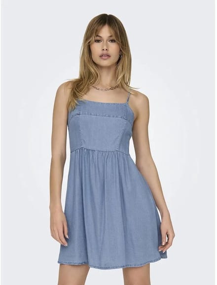 Only Brighton Lange Jurk Zonder Mouwen Blauw XL Vrouw