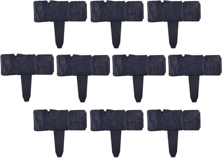 Kunststenen Borderrand - Tuinrand Afscheiding - Tuin Decoratie - Flexibele Lay-out - 10 Stuks - Zwart