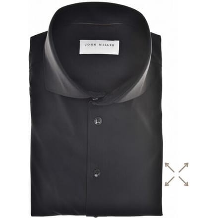 John Miller Overhemd Uni Color Dynamic Stretch Zwart / male