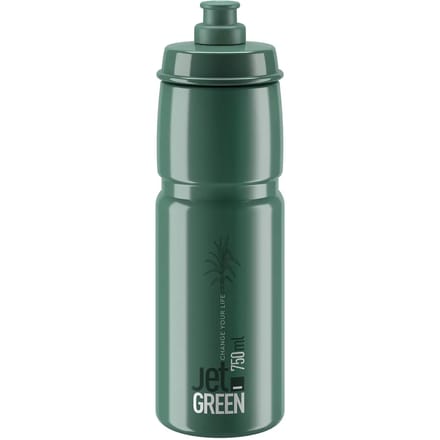 Elite Bottle Jet Green Dark Green, White Logo 750ml