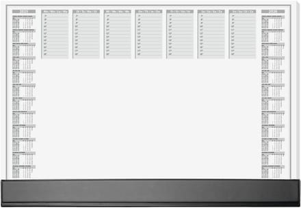 Papieren Bureauonderlegger - Schrijfonderlegger Kalender - Bureau Organiseren - 2 Jaar Overzicht - A2 Formaat - Zwart Wit