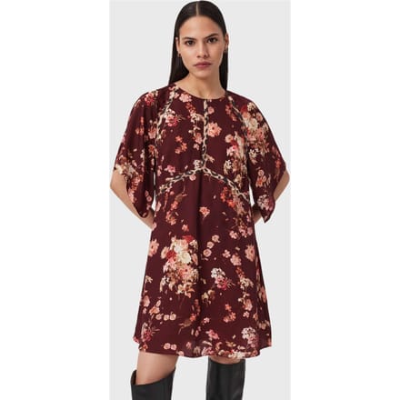 AllSaints Xena Dress Armada Wine Red Maat: 2 | Mini Jurken Outlet | Dames | Rood