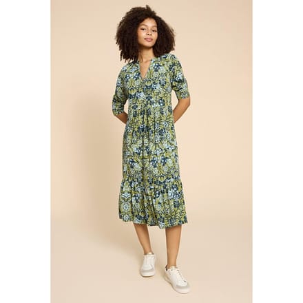 White Stuff Naya Jersey Dre Green Printed Taglia: 6 REGULAR | Abiti Midi Outlet | Donna | Verde