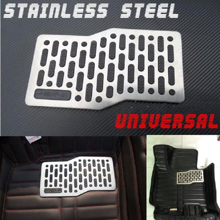 RVS Auto Vloermat Hielplaat Voetsteun Pedaal Pad Antislip gray