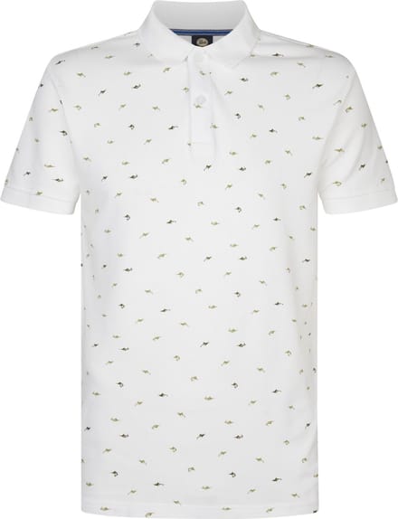 Petrol Industries - Heren All-over Print Polo Palmview - Wit - Maat M