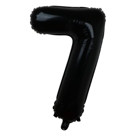 Folieballon / Cijferballon Zwart XL - getal 7 - 82cm