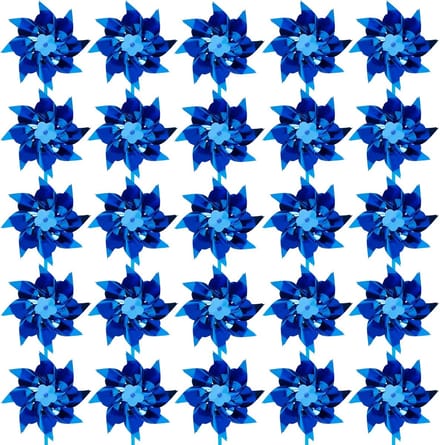 Pinwheels Set - Windmolens Decoratie - Tuin Versieren - Handgemaakt Ontwerp - 50 Stuks - Blauw