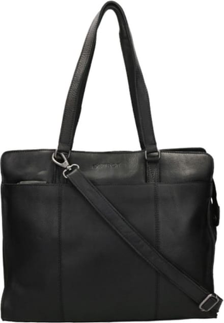 DSTRCT Preston Park Dames & Heren laptoptas - 15 inch - Werktas A4 - Leer - Zwart