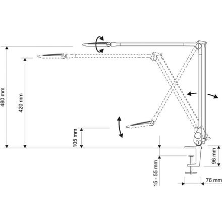 MAULoptimus Bureaulamp - LED - Aluminium - Antraciet - Dimbaar - Tafellamp met Klem