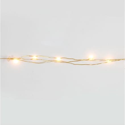LED Slinger met lampjes, L: 3,15 M, goud, 1 stuk