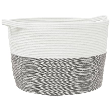 vidaXL - Wasmand - Ø - 60x36 - cm - katoen - grijs - en - wit