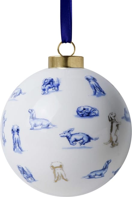 Kerstbal Teckel Nhaan hondentrucjes - Keramiek - 8 cm