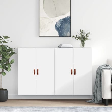 vidaXL - Hangkasten - 2 - st - 69,5x34x90 - cm - wit