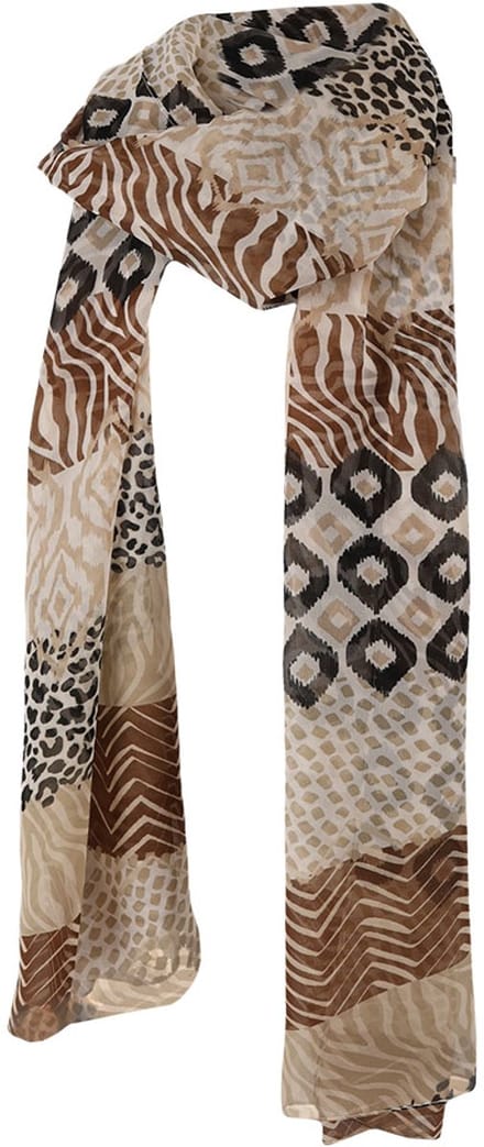 Sarlini Langwerpige Sjaal Multi Neutrals Beige