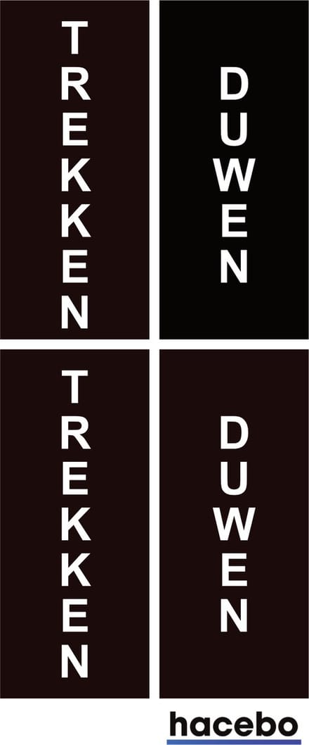 Deursticker Set Duwen Trekken Verticaal - 7x3 cm - Set van 4 stuks - Zwart met witte tekst - Push en Pull - UV en Waterproof