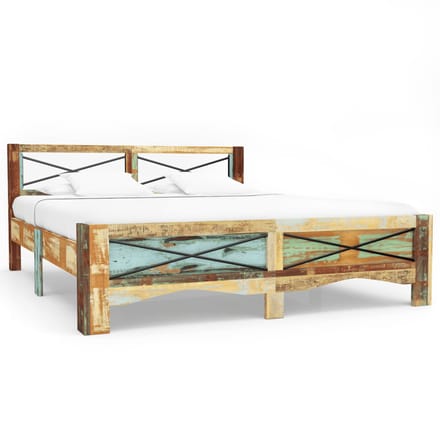 Massief Houten Bedframe zonder Matras Gerecycled Hout 140x200 cm