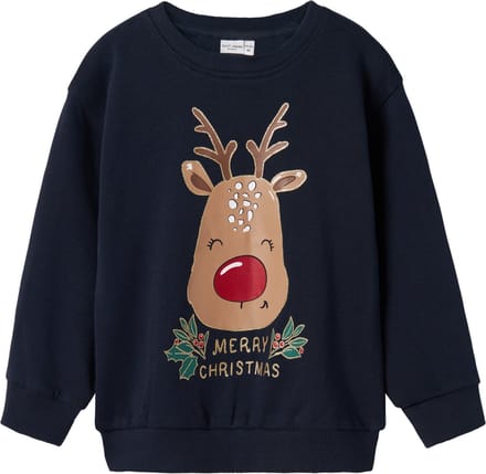 NAME IT NMFVISMAS LS NREG SWEAT BRU Meisjes Trui - Maat 122/128