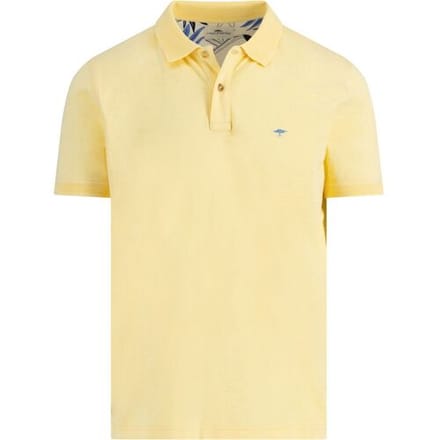 Fynch-Hatton Polo Uni Color Subtle Texture Slub Cotton Pale Yellow / male