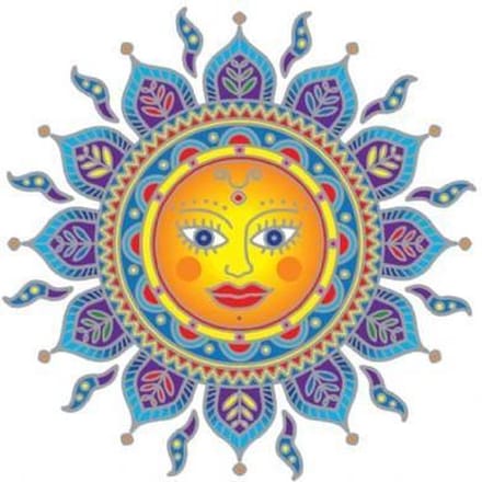 Raamsticker - Gouden Zon - 14 cm