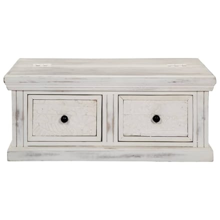 vidaXL - Salontafel - 70x70x30 - cm - massief - mangohout - wit