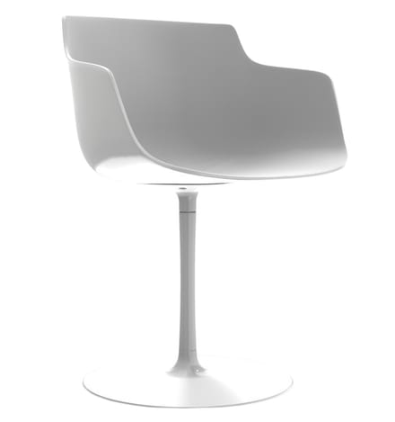 MDF Italia - Flow Slim armleundraaistoel schotelvoet - wit