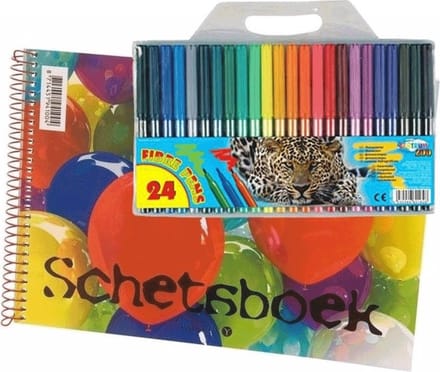 A4 tekenboek inclusief stiften