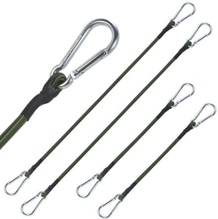 Spanrubber Set van 4 - Elastisch Expandertouw met Karabijnhaak - 30/60 cm voor Bagage en Fietsen