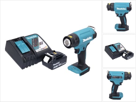 Makita DHG 180 RF1 accu-heteluchtpistool 18 V 550 °C + 1x accu 3,0 Ah + oplader