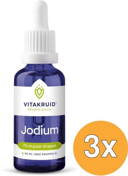 3x Vitakruid Jodium Nascent (Natriumjodide) Druppels Vloeibaar (30 ml)