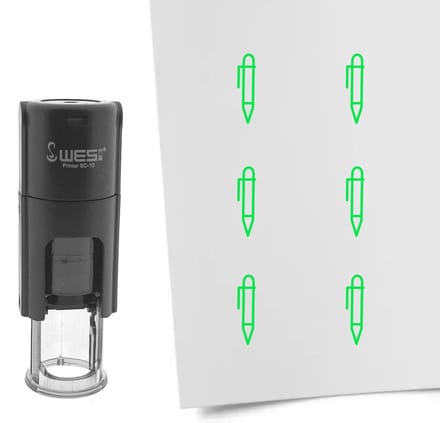 CombiCraft Stempel pen 10mm rond groene inkt - per 1 stuk