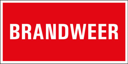 Brandweer sticker 100 x 50 mm