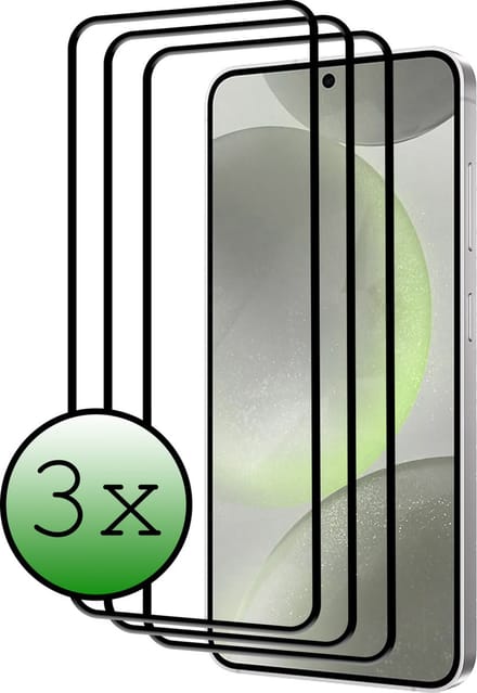 Screenprotector - 3 Stuks Geschikt voor Samsung Galaxy S24 Plus - Full Cover - Beschermglas - Gehard Glas - Tempered Glass - Screen Protector