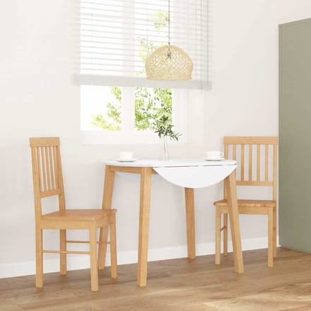 vidaXL Eetkamerstoelen met kussens 2 st massief hout rubber