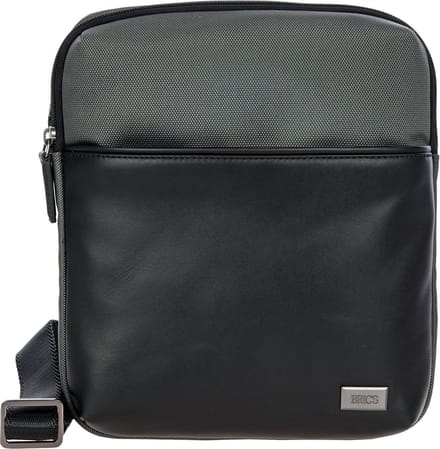 BRIC'S Schoudertas Tabletzak Monza Tracolla Grey / Black Donkergrijs