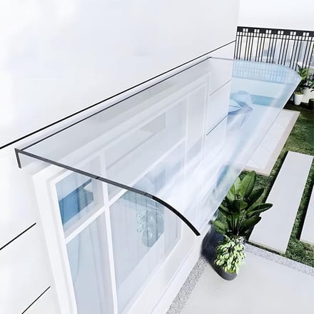 Buitendeur Luifel - Regenscherm Terras - Bescherming Buiten - Sterk Polycarbonaat - 40 x 60 cm - Transparant