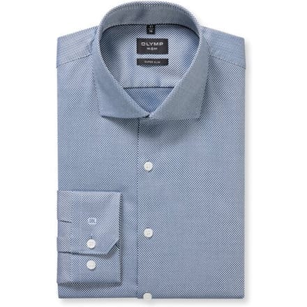 OLYMP No. Six Overhemd, Super Slim, Royal Kent, Koningsblauw