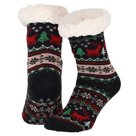 Dames huissokken kerst - Blauw / One size