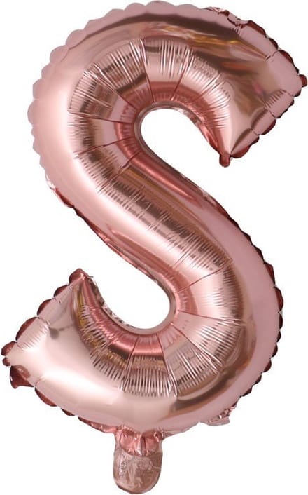 Folieballon / Letterballon Rose Goud  - Letter S - 41cm