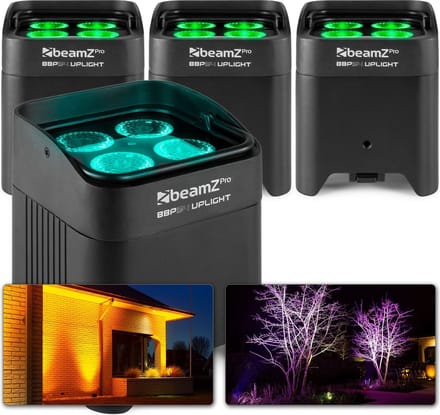 Uplighter - Set van 4 BeamZ BBP54 Uplights met 4x 12W LED's - Waterdicht (IP65)