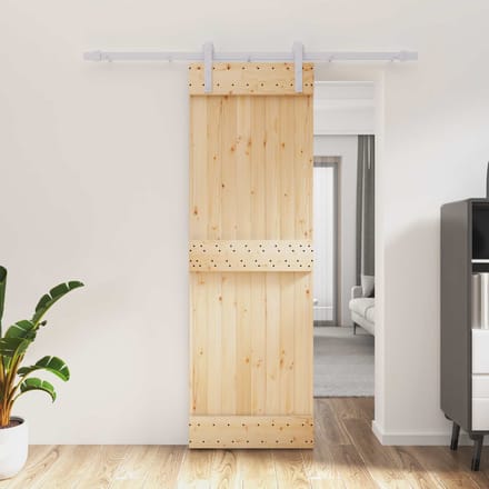 vidaXL - Schuifdeur - 70 - x - 210 - cm - Massief - Pine - Hout - (Onbehandeld)