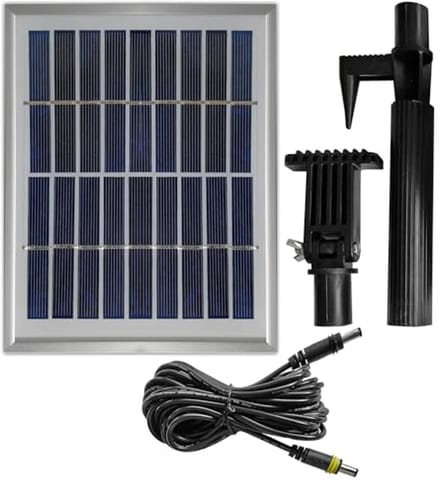 INNOVATIVE SOLAR 2.5 Watt hybrid system. Solar panel with 5 m cable for connection to 230 V power adapter, solar extension set with stable aluminium frame